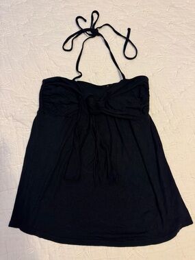 Newport News Black Halter Tie Bust Camisole
